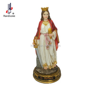 Sculpture Art Déco en Résine de 12 pouces, Statue de Sainte <span class=keywords><strong>Barbara</strong></span>, Modèle Personnalisable, Peinture pour Cadeaux Religieux de Noël, Base en Résine Peinte - Product Image 4
