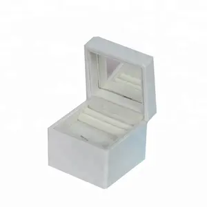 piano white lacquer finish wooden wedding ring box led light