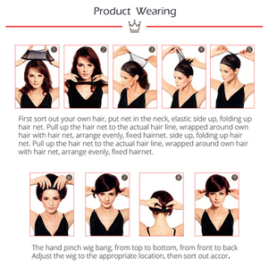 Phụ Nữ Chất Lượng Cao Tóc Ngắn Thẳng Tổng Hợp Bobo Đầu Tự Nhiên Giống Như Mái Bằng Tóc Giả Đen - Product Image 6