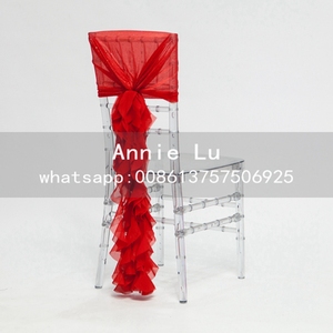Chine Fournisseur Pas Cher Prix Polyester Bouclés Saule Mousseline de Soie Remous Chaise Ceintures - Product Image 2