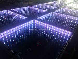 3D أرضية صالة رقص مزودة بمصابيح led 50 سنتيمتر x 50 سنتيمتر الزجاج 3D مرآة سطح الزفاف الديكور المحمولة المرحلة الإضاءة للبيع - Product Image 4