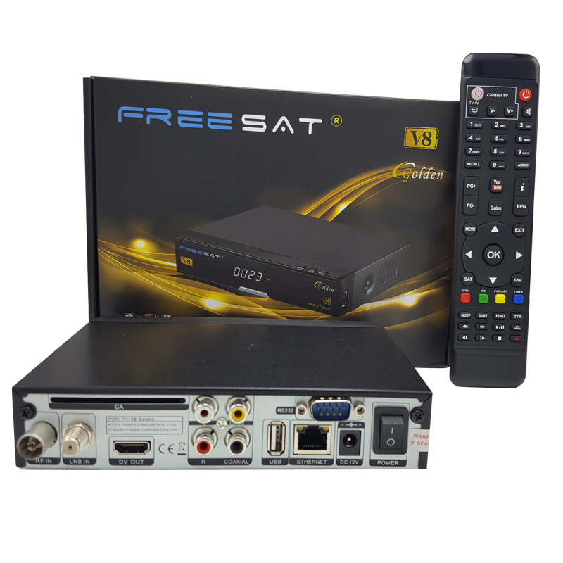 DVB-S2 спутниковый ресивер с поддержкой Newcamd Bisskey powervu Freesat V8 Golden HD set top box freesat V8 Golden