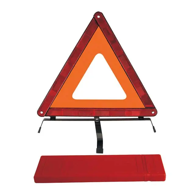 อุปกรณ์เสริมในรถยนต์สีแดงความปลอดภัยสะท้อนแสงเตือนสามเหลี่ยม