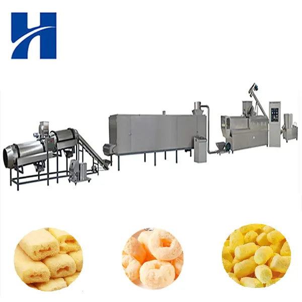 puffed core filled snacks food processing line Double Screw puff extruder Corn Puffs Snacks Making Machine from Jinan with CE