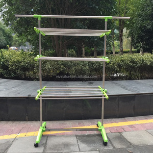 Roulement pliable à 6 roues, support de séchage à linge, tiges de suspension en acier inoxydable, de haute qualité, livraison gratuite - Product Image 2