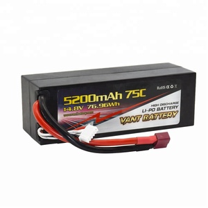 14.8 V 7600 mAh 4S סלולרי 75C-150C HardCase LiPo סוללות w/חוט 8AWG פריקה מוביל (לא תקע ) - Product Image 1