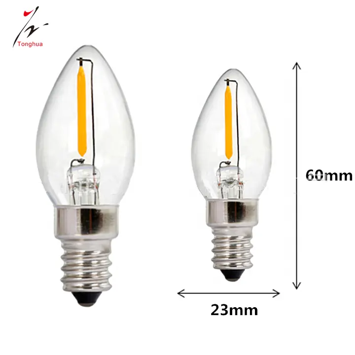 C7 LED-Glühlampe Edison-Lampe Innendekoration beleuchtung E12 1W LED-Glühlampe