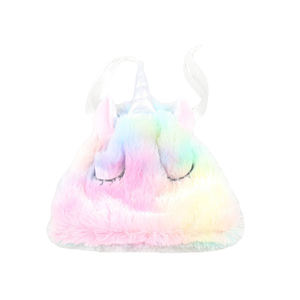 Zapatilla de unicornio arcoíris de animales personalizados de felpa de fábrica con relleno de algodón PP - Product Image 6