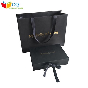 Hộp Các Tông Có Nắp Từ Tính Màu Đen Dập Nóng Tùy Chỉnh Cao Cấp Với Túi Giấy Toàn Bộ Dành Cho Bao Bì Quà Tặng May Mặc - Product Image 6