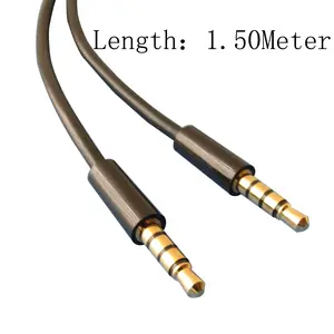 1.5m 5ft 3.5mm Jack Audio Cable Male To Male Car Aux Audio Cable 4Poles For Mobile Phone