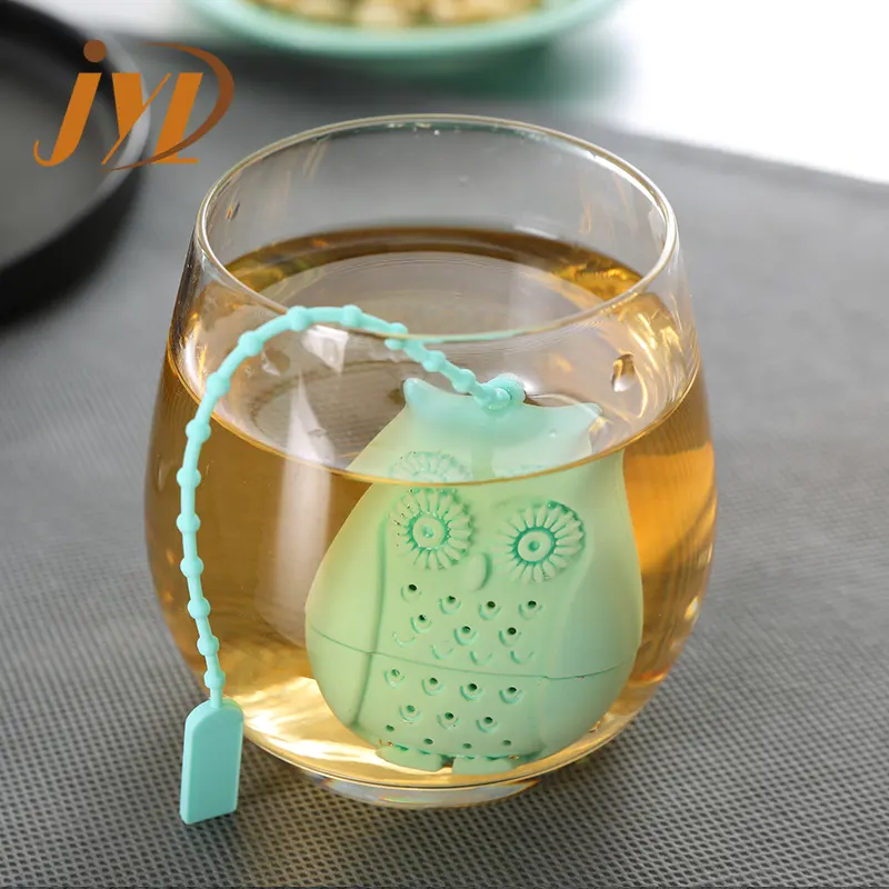 Wholesale Food Grade Cute Owl Shape Silicone Separator Tea Makers Tea Infusers Strainer Tea Filter