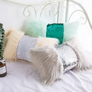 Molotu 2019 Горячая продажа меховая подушка с волшебными блестками