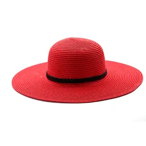 Летняя модная дешевая Складная плоская поляна женская соломенная шляпа