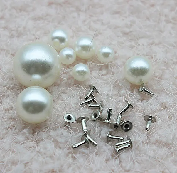 Perles en ABS rivet, réglage manuel, 8mm, bouton, 50 pièces
