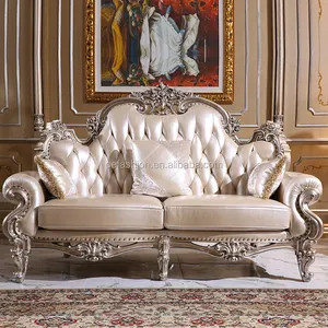 OE-FASHION royal mobiliário design sala de estar conjuntos de funiture, jogo de sofá de couro genuíno