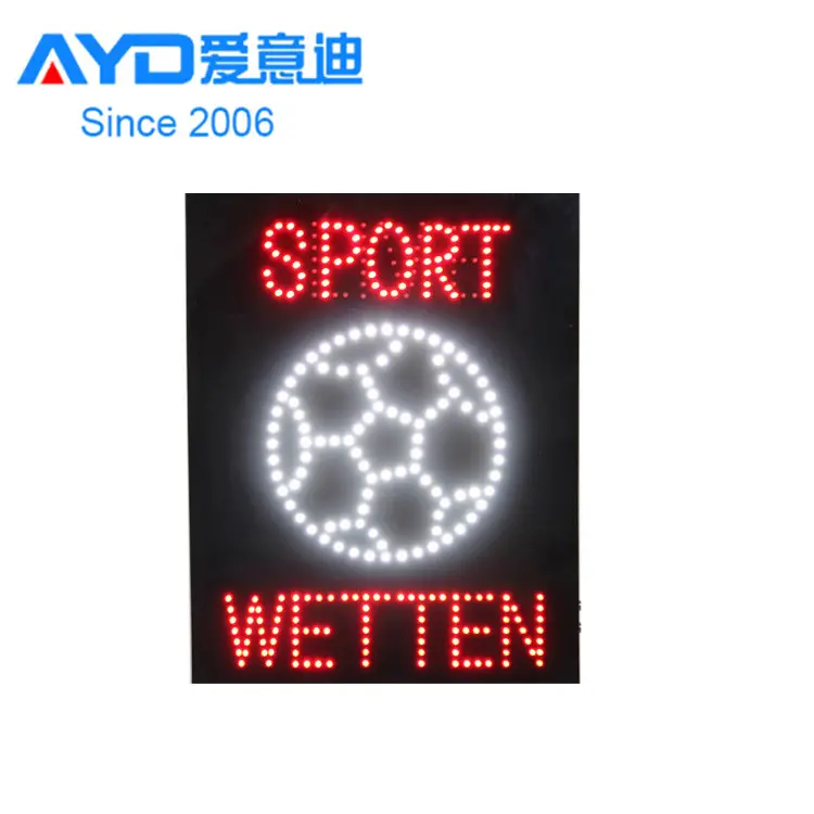 Alibab China Express Acrylic Flasher Sport Wetten Football Club LED Advertising Light Boxes Shop Tire Stand