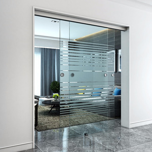 Perlengkapan Pintu Geser Kaca Aluminium Modern untuk Interior Kantor - Product Image 1