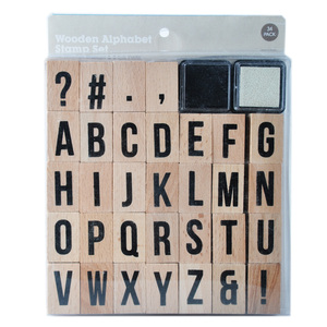 Meilleure vente en gros en bois <span class=keywords><strong>alphabet</strong></span> timbre sertie de 2 tampons encreurs - Product Image 3