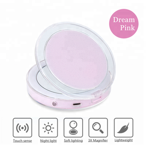 1X 3X <strong>Magnifying</strong> Travel Compact Pocket <strong>Mirror</strong> Lighted Makeup <strong>Mirror</strong> <strong>With</strong> Brightness Adjustable Led <strong>Lights</strong> - Product Image 3