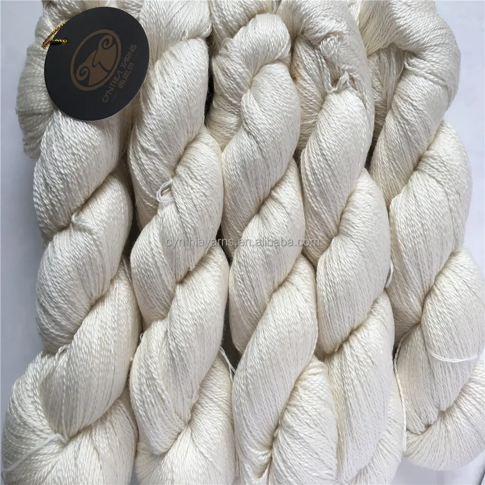 Benang Wol Merino Grosir, Benang Rajut Tangan 50 Sutra/50 Wol Merino, Sampel Gratis