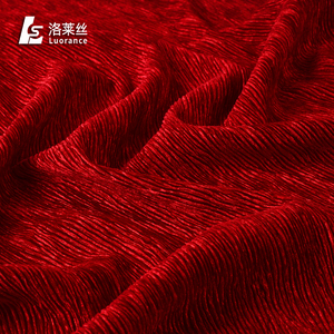 Tela de terciopelo rojo para vestido, tejido personalizado con diseño de moda - Product Image 4
