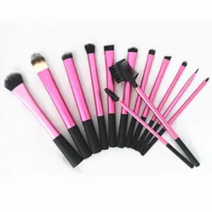 Sedona cosmetic set brush, 13piece pink super soft taklon hair makeup brush basic professional kit