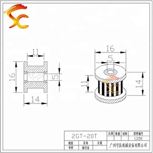 Prezzo di fabbrica alesaggio ruota sincrono 5mm con cuscinetto per la larghezza della cinghia 10MM 2GT <span class=keywords><strong>20</strong></span> denti puleggia per stampante 3D - Product Image 4