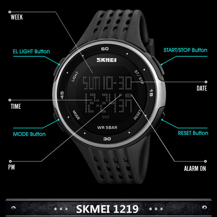 Skmei Sport Skmei 1219 Watch Manual Skmei 1219 Watch Stylish