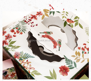 Buona qualità Della Torta Della carta <span class=keywords><strong>pacchetto</strong></span> facile da prendere stampato marrone carta kraft scatole torta con manico - Product Image 3