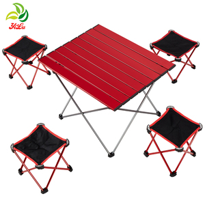 YILU <span class=keywords><strong>Table</strong></span> de <span class=keywords><strong>camping</strong></span> <span class=keywords><strong>pliante</strong></span> légère et portable avec organisateur de rangement en filet et sac de transport pour une utilisation à l'intérieur et à l'extérieur - Product Image 5