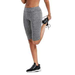 <span class=keywords><strong>Pantaloncini</strong></span> Sportivi Aderenti da Donna al Ginocchio con Tasca, Nero e Grigio - Product Image 2