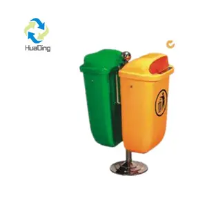 50L double barrel outside waste bin garbage container used containers two plastic garbage containers