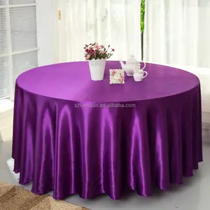 Großhandel Elegante 120 Runde Lila Satin Tischdecke für Hochzeit