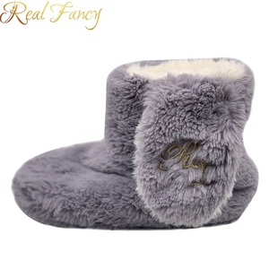 ファッションラビットファーかわいいバニーレディース女性女性プリントアンクルブーツ屋内冬 - Product Image 5