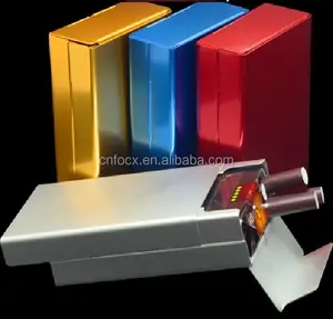 Caja de aluminio automática para cigarrillos, contenedor de soporte para tabaco, 5 colores