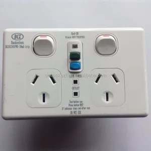 双 RCD 塑料插座开关双 RCD 单元 2 组插座