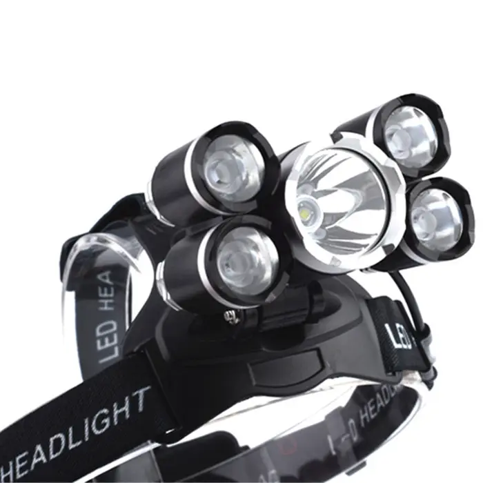 Battery Led Headlamp Best Selling 5 Brightest 18650 Battery Camping Fishing Headlamp Led Head Torch Flashlight