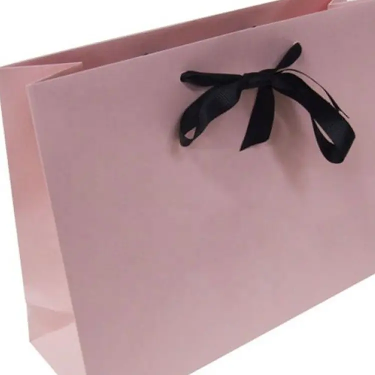 Top qualität einzelhandel eco phantasie präge geschenk verpackung geschenk verpackung tasche rosa papier tasche einkaufstasche individuelles logo mit griff