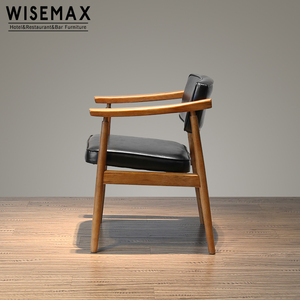 WISEMAX Vente chaude <span class=keywords><strong>Chaise</strong></span> de salle à manger avec cadre en bois <span class=keywords><strong>Chaise</strong></span> de restaurant <span class=keywords><strong>Chaise</strong></span> en bois massif <span class=keywords><strong>Hans</strong></span> <span class=keywords><strong>Wegner</strong></span> avec coussin en cuir PU - Product Image 2