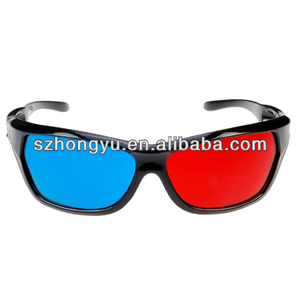 de moda venta caliente y de bajo precio en rojo anaglifo cian de plástico gafas 3d para películas y tv normal - Product Image 1