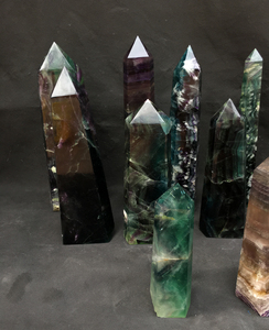 Hermoso al por mayor arco iris de fluorita cristal alta calidad fluorita cuarzo cristal punto varitas - Product Image 5