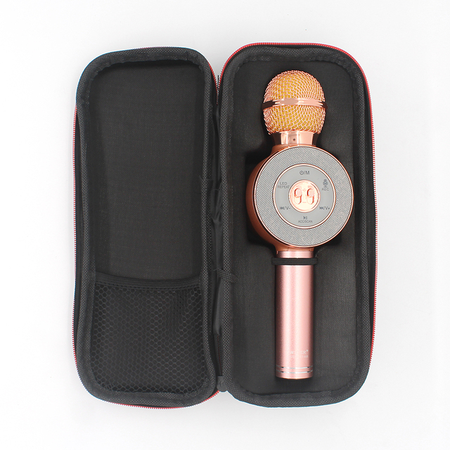Custom Mould Shockproof PU Leather Wireless Cases & Bags Hard Eva Microphone Carrying Protective Zipper case Microphone Bag