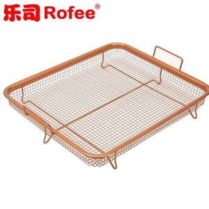 Copper Crisper Baking Tray with Elevated Mesh Crisping <strong>Grill</strong> <strong>Basket</strong> 2 Piece Set for Oven Stovetop <strong>Grill</strong> - Product Image 3