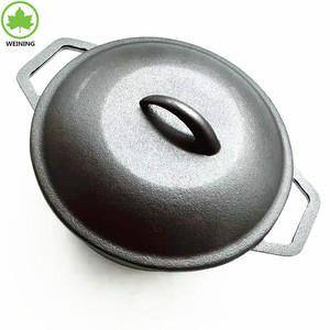 Four hollandais en fonte Grande et lourde marmite à paroi épaisse <span class=keywords><strong>Casserole</strong></span> en fonte pré-assaisonnée - Product Image 4