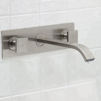 Baignoire Carrée En Laiton Cascade Murale Double Poignée CUPC Dissimulés Robinets de Bassin Robinet