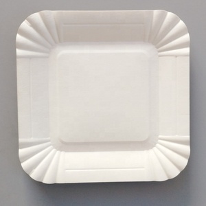 Nhà sản xuất của giấy tấm giá rẻ trắng vuông giấy Đảng tấm số lượng lớn tấm ăn tối dùng một lần Khay giấy mẫu miễn phí - Product Image 1