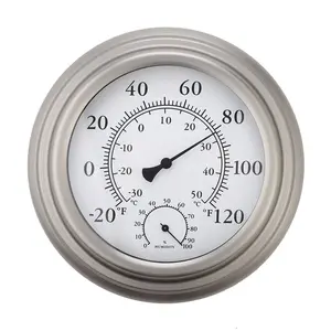 8 Inch Huishoudelijke Indoor / Outdoor Tuin Metalen Muur Decoratieve Analoge Hygrometer Thermometer