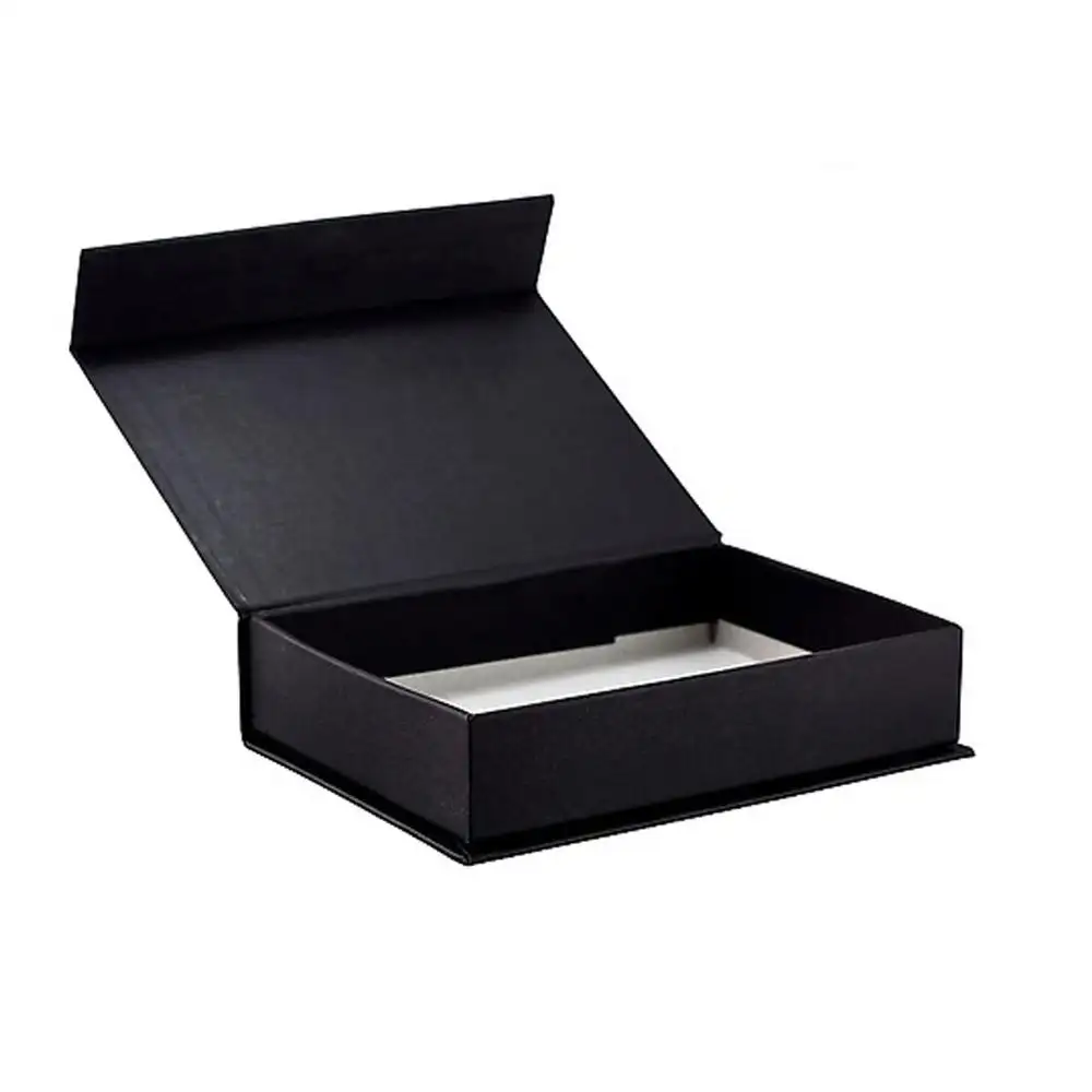 Custom logo black luxury cardboard magnetic folding packaging gift box closure with foam