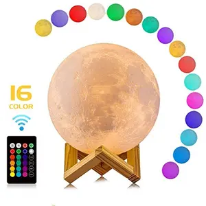 Dimmable With Tap Control USB Rechargeable Moon Lamp Moonlight With Ceramic