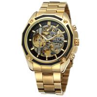 Las 10 mejores marcas de relojes de pulsera para hombre, Reloj mecánico automático Forsining Saat, dorado, con esqueleto automático